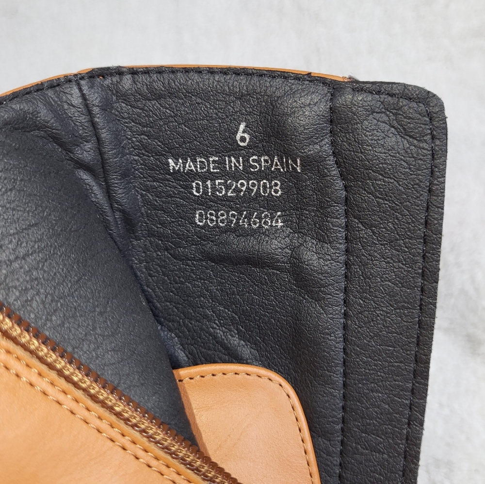 l'intervalle Ankle Boots w/ Gold Accent High Heels in Chestnut Nubuck 39/ US 8.5 - Picture 11 of 14